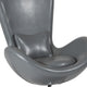 Gray LeatherSoft |#| Gray LeatherSoft Side Reception Chair with Bowed Seat - Guest Seating