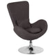 Dark Gray Fabric |#| Dark Gray Fabric Side Reception Chair with Bowed Seat - Guest Seating