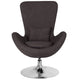 Dark Gray Fabric |#| Dark Gray Fabric Side Reception Chair with Bowed Seat - Guest Seating
