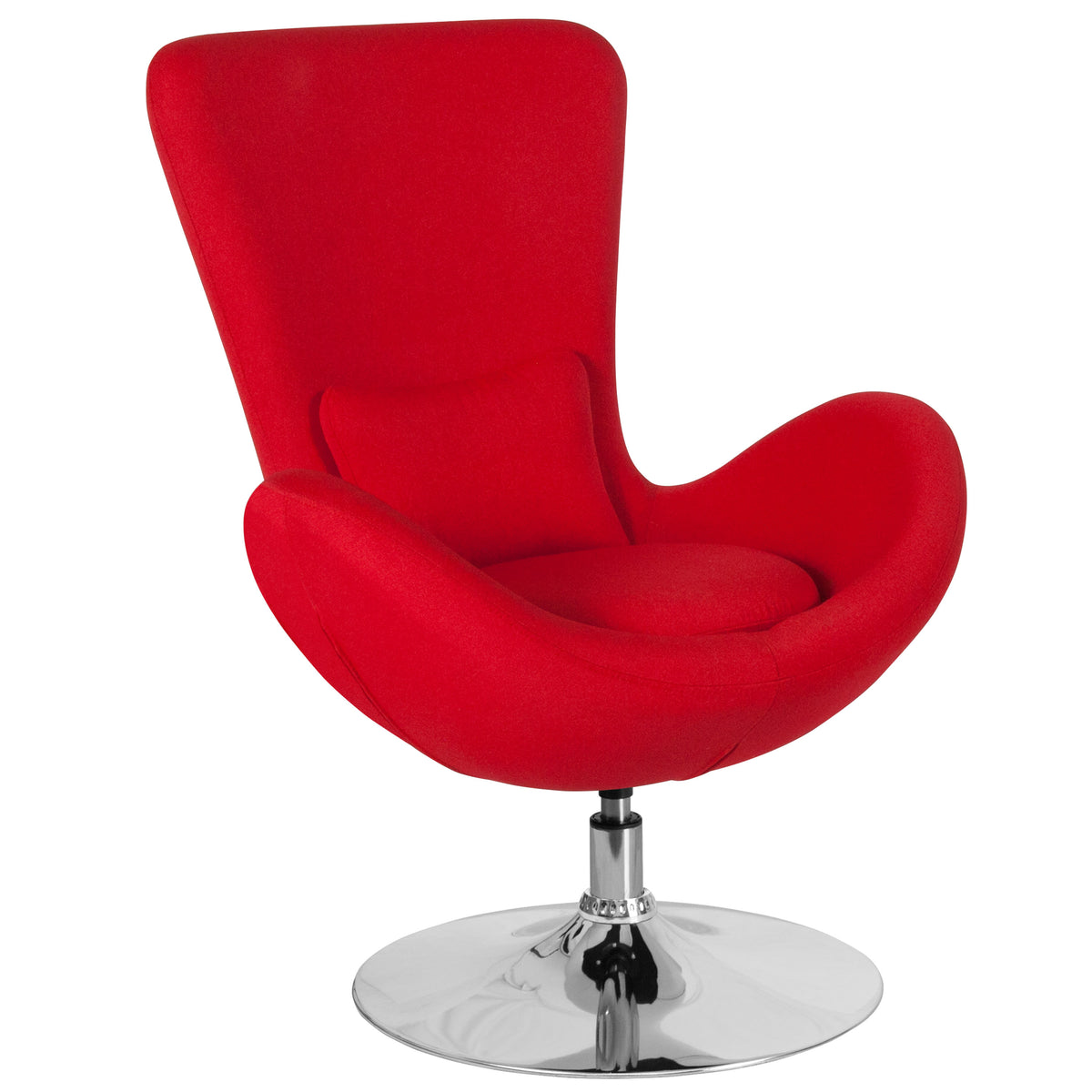 Red Fabric |#| Red Fabric Side Reception Chair with Bowed Seat - Living Room Furniture