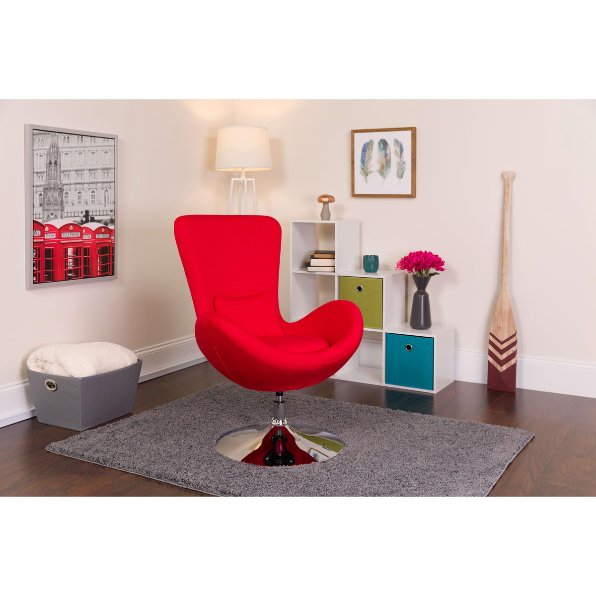 Red Fabric |#| Red Fabric Side Reception Chair with Bowed Seat - Living Room Furniture