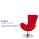 Red Fabric |#| Red Fabric Side Reception Chair with Bowed Seat - Living Room Furniture