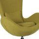 Green Fabric |#| Green Fabric Side Reception Chair with Bowed Seat - Guest Seating