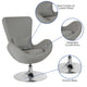 Light Gray Fabric |#| Light Gray Fabric Side Reception Chair with Bowed Seat - Guest Seating