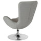 Light Gray Fabric |#| Light Gray Fabric Side Reception Chair with Bowed Seat - Guest Seating