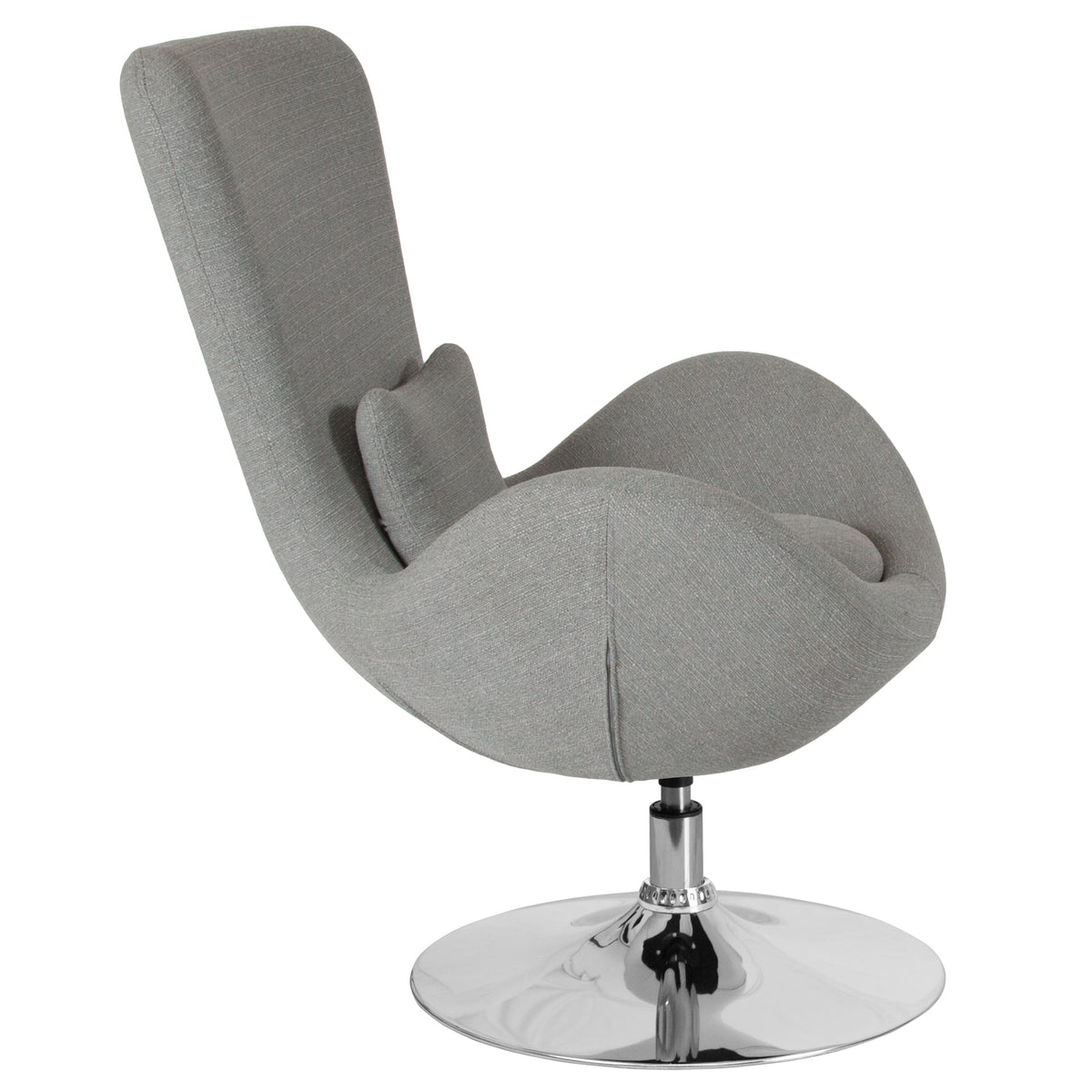 Light Gray Fabric |#| Light Gray Fabric Side Reception Chair with Bowed Seat - Guest Seating