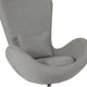 Light Gray Fabric |#| Light Gray Fabric Side Reception Chair with Bowed Seat - Guest Seating