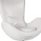 White LeatherSoft |#| White LeatherSoft Side Reception Chair with Bowed Seat - Living Room Furniture