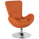 Orange Fabric |#| Orange Fabric Side Reception Chair with Bowed Seat - Living Room Furniture
