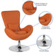 Orange Fabric |#| Orange Fabric Side Reception Chair with Bowed Seat - Living Room Furniture