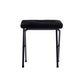 Black Fabric/Black Frame |#| Double Folding Faux Fur Saucer Chair with 2 Ottomans - Black/Black