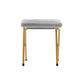 Gray Fabric/Soft Gold Frame |#| Double Folding Faux Fur Saucer Chair with 2 Ottomans - Gray/Soft Gold