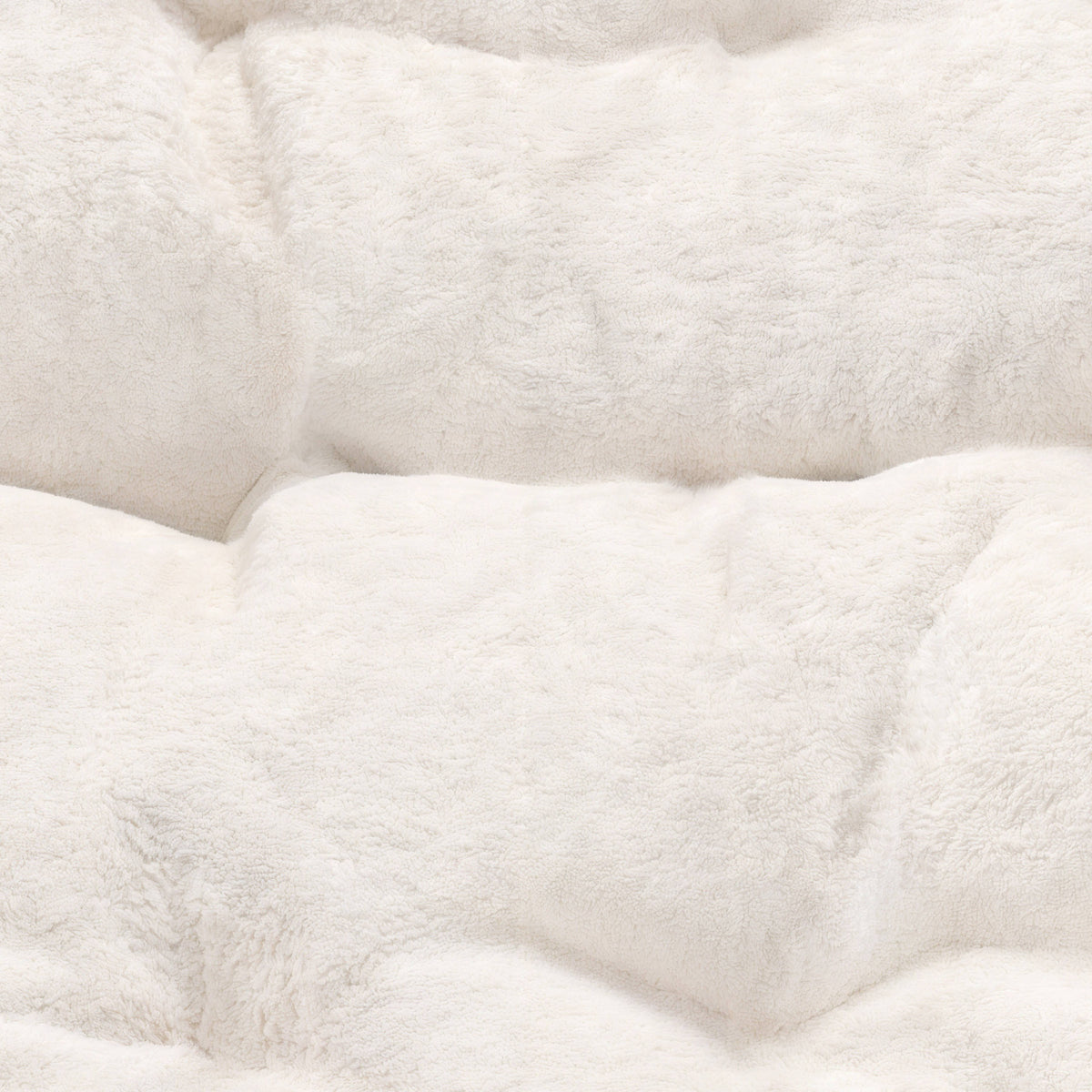 Ivory Faux Shearling Fabric/Soft Gold Frame |#| Folding Faux Shearling Double Saucer Chair with Steel Frame - Ivory/Soft Gold