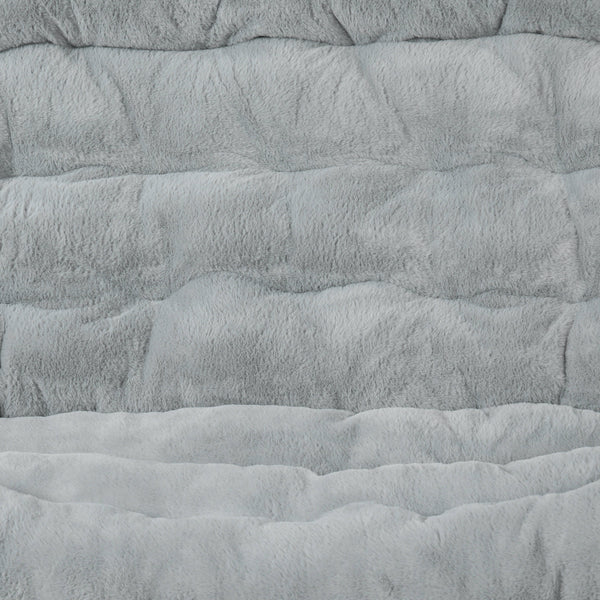 Gray Fabric/Soft Gold Frame |#| Folding Faux Fur Double Saucer Chair with Steel Frame - Gray/Soft Gold