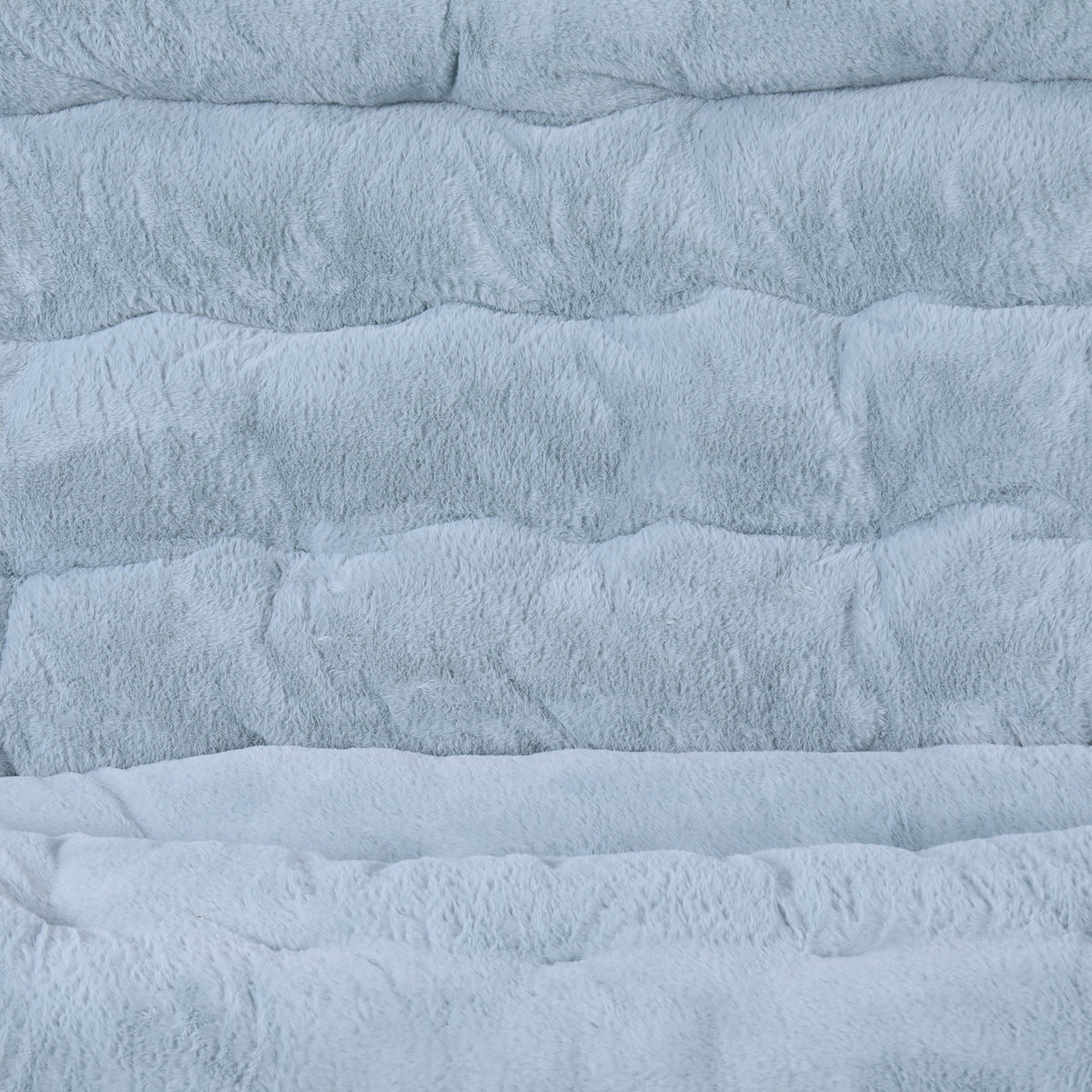 Aqua Fabric/Soft Gold Frame |#| Folding Faux Fur Double Saucer Chair with Steel Frame - Dusty Aqua/Soft Gold