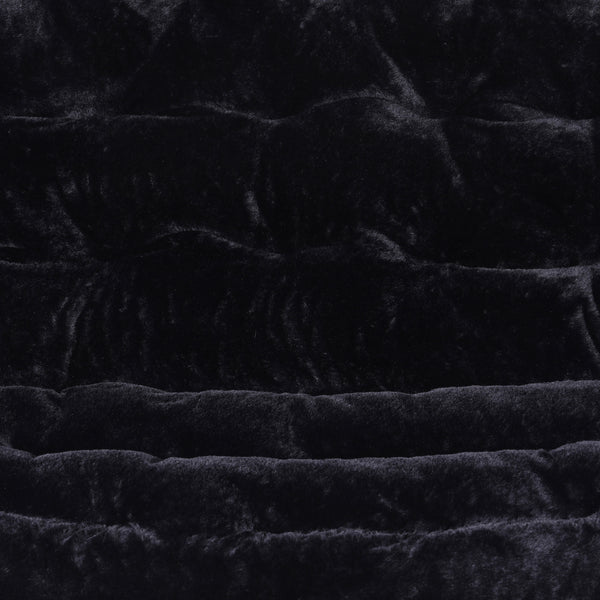 Black Fabric/Black Frame |#| Folding Faux Fur Double Saucer Chair with Steel Frame - Black/Black