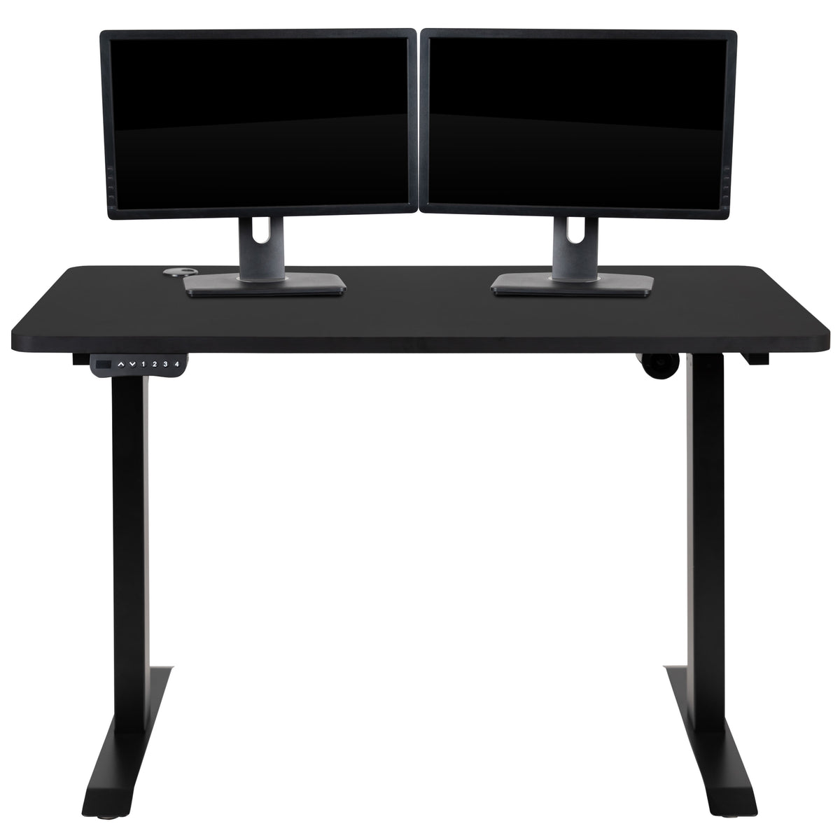 Black |#| Electric Height Adjustable Standing Desk - 48inch Wide x 24inch Deep (Black)