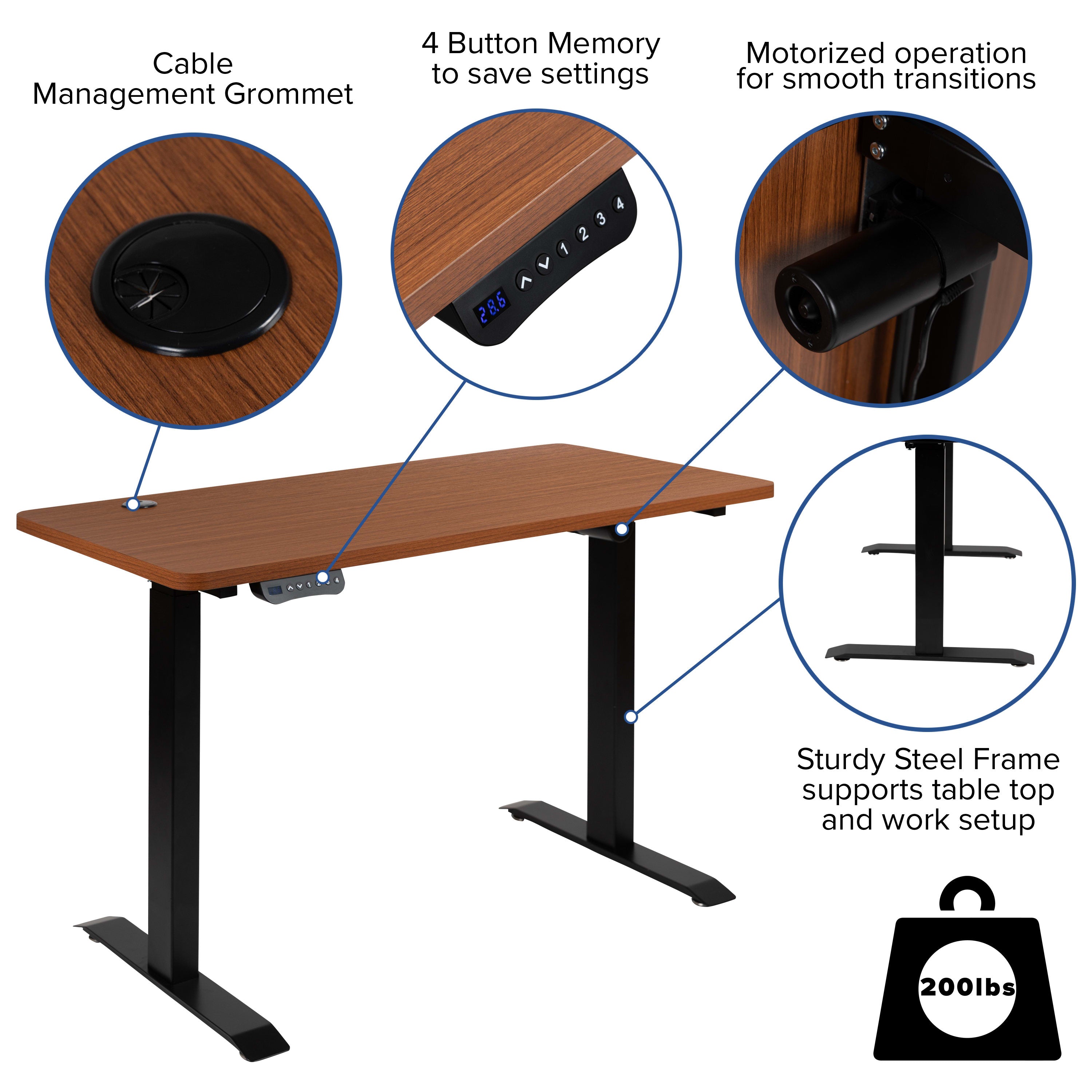 Standing desk cheap with button