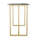 Clear Top/Polished Brass Frame |#| Tempered Glass Top Home Office Desk with Steel Frame in Polished Brass