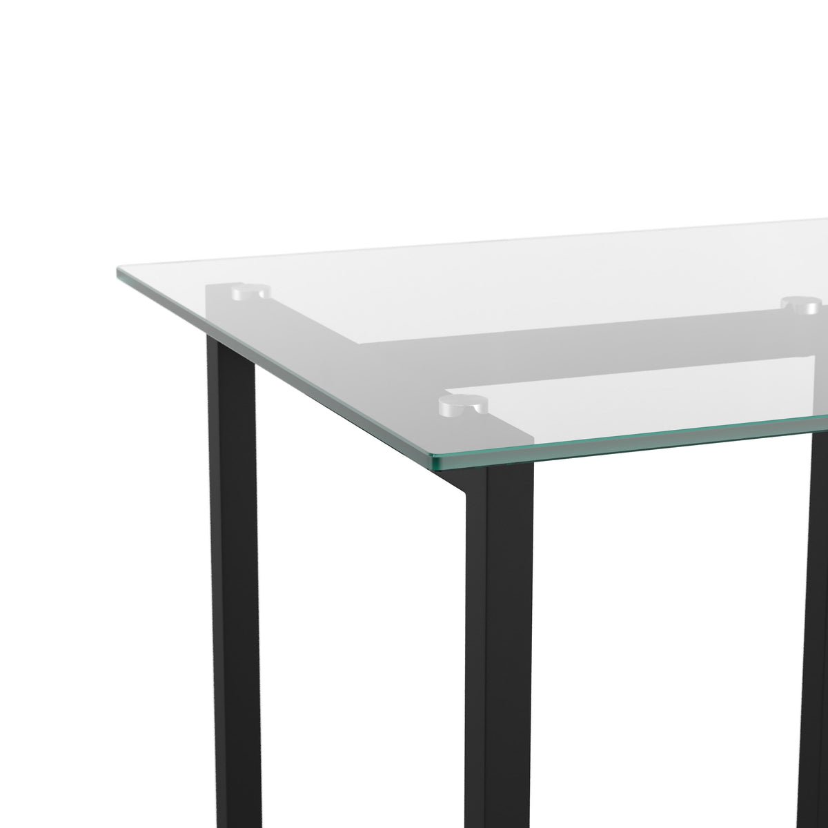 Clear Top/Oil Rubbed Bronze Frame |#| Tempered Glass Top Home Office Desk with Steel Frame in Oil Rubbed Bronze