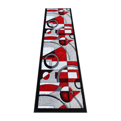 Elias Collection Geometric Abstract Area Rug - Olefin Rug with Jute Backing - Hallway, Entryway, or Bedroom