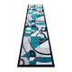 Turquoise,3' x 10' |#| Modern Geometric Abstract Area Rug - Turquoise, Black, & Gray - 3' x 10'