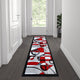 Red,2' x 7' |#| Modern Geometric Abstract Area Rug - Red, Black, & Gray - 2' x 7'