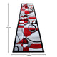 Red,2.8' x 10' |#| Modern Geometric Abstract Area Rug - Red, Black, & Gray - 3' x 10'