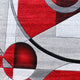 Red,2.8' x 10' |#| Modern Geometric Abstract Area Rug - Red, Black, & Gray - 3' x 10'