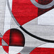 Red,2' x 7' |#| Modern Geometric Abstract Area Rug - Red, Black, & Gray - 2' x 7'