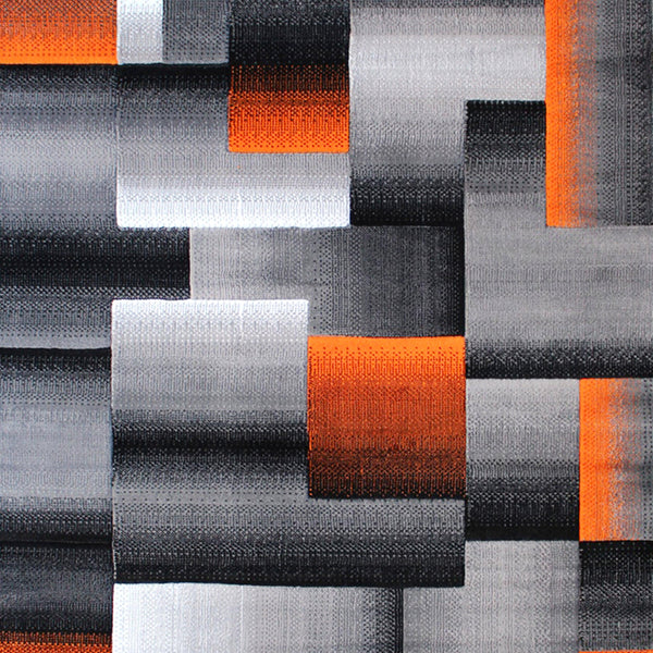 Orange,6' x 9' |#| Modern Geometric Style Color Blocked Indoor Area Rug - Orange - 6' x 9'