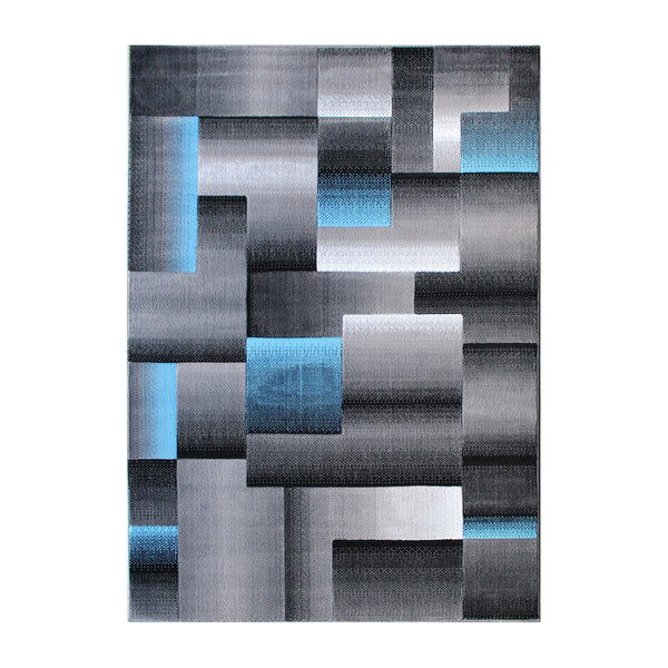 Blue,8' x 10' |#| Modern Geometric Style Color Blocked Indoor Area Rug - Blue - 8' x 10'