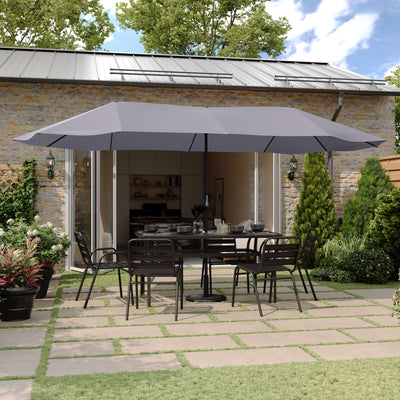 Elizabeth Commercial Grade 15 FT Triple Head Patio Umbrella with Crank and Tilt Functionality