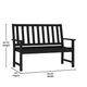 Black |#| All Weather Heavy Duty Commercial Recycled HDPE Bench with Curved Seat in Black