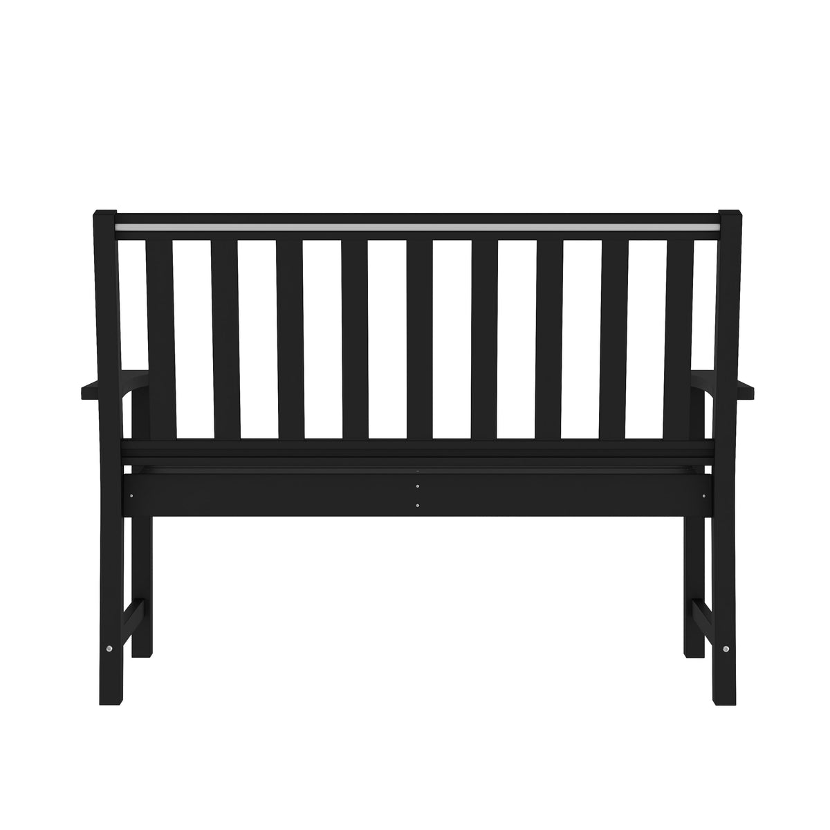 Black |#| All Weather Heavy Duty Commercial Recycled HDPE Bench with Curved Seat in Black