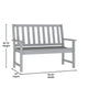 Gray |#| All Weather Heavy Duty Commercial Recycled HDPE Bench with Curved Seat in Gray