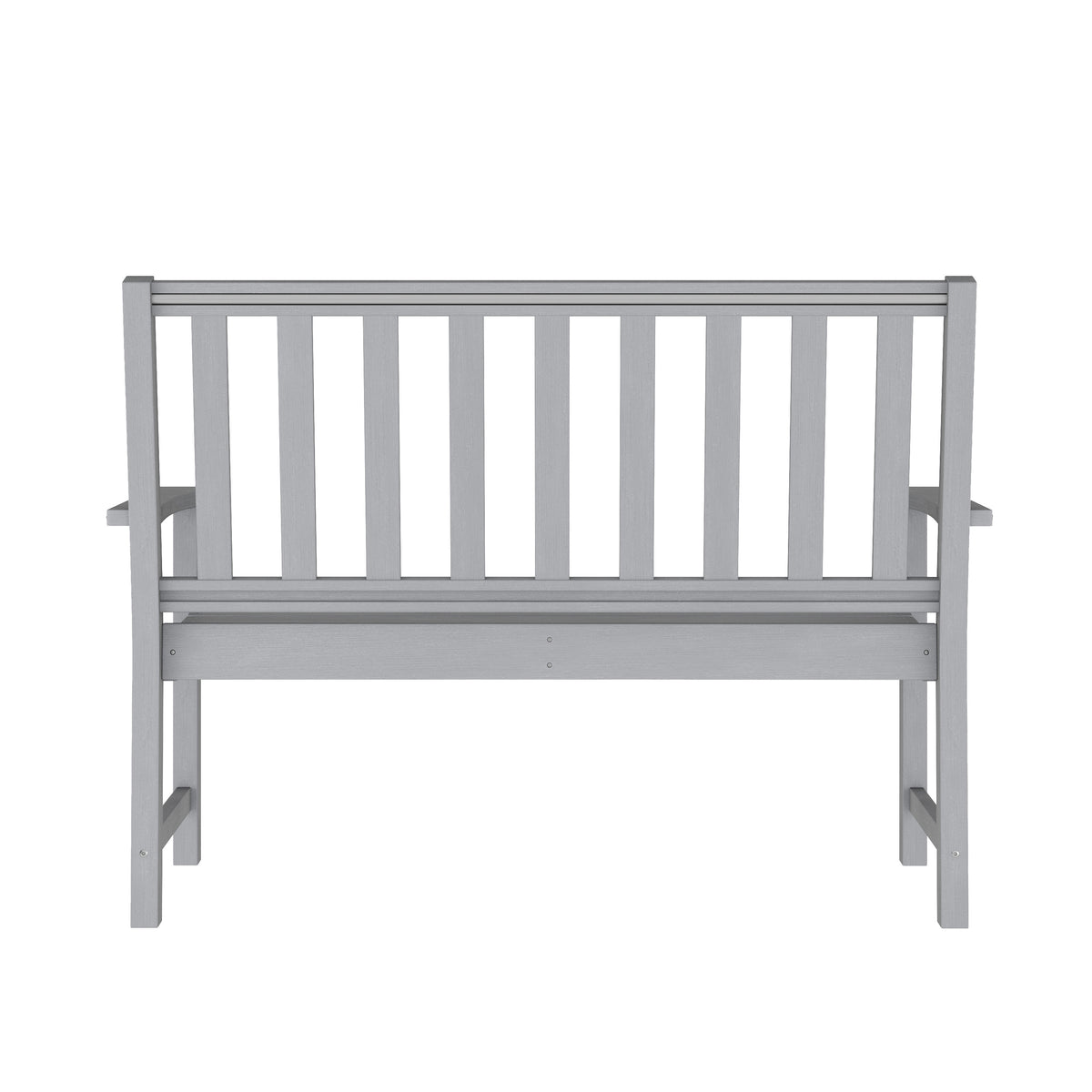 Gray |#| All Weather Heavy Duty Commercial Recycled HDPE Bench with Curved Seat in Gray