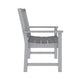 Gray |#| All Weather Heavy Duty Commercial Recycled HDPE Bench with Curved Seat in Gray