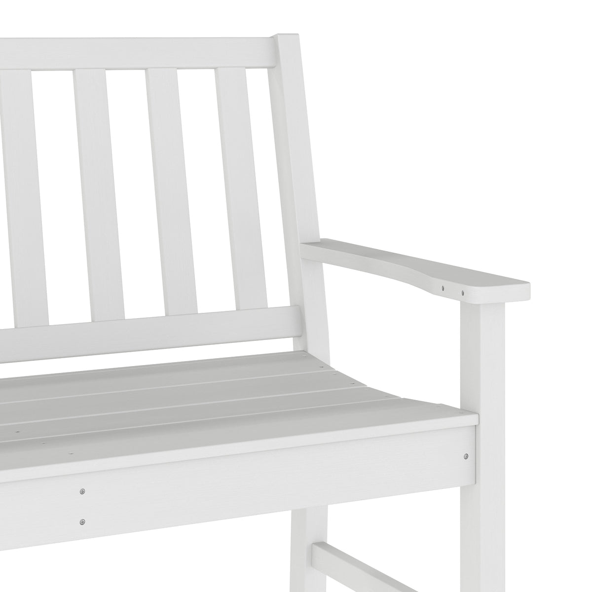 White |#| All Weather Heavy Duty Commercial Recycled HDPE Bench with Curved Seat in White