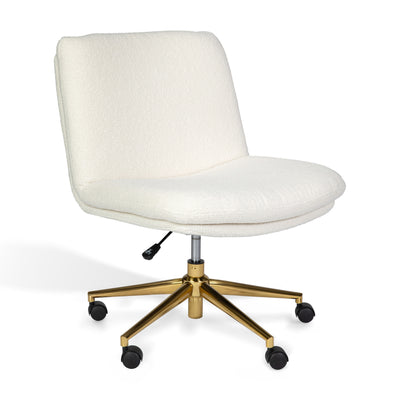 Upholstered Swivel Home Office Chair with Wide Seat - View 1