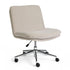 Grey White Fabric/Polished Nickel Frame |#| Fabric Swivel Home Office Chair with Wide Seat - Grey White/Polished Nickel
