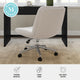 Grey White Fabric/Polished Nickel Frame |#| Fabric Swivel Home Office Chair with Wide Seat - Grey White/Polished Nickel