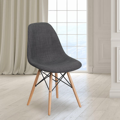 Elon Series Fabric Chair with Wooden Legs