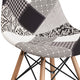 Turin Patchwork |#| Patchwork Fabric Chair with Wooden Legs - Hospitality Seating - Side Chair