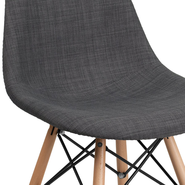 Siena Gray |#| Siena Gray Fabric Chair with Wooden Legs - Hospitality Seating - Side Chair