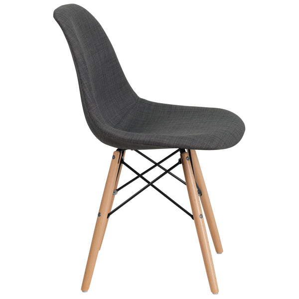 Siena Gray |#| Siena Gray Fabric Chair with Wooden Legs - Hospitality Seating - Side Chair