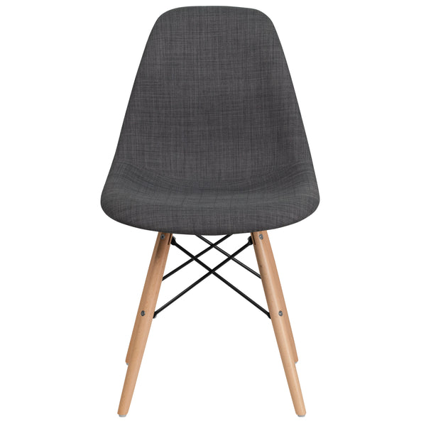 Siena Gray |#| Siena Gray Fabric Chair with Wooden Legs - Hospitality Seating - Side Chair