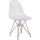 Ghost Chair with Gold Metal Base - Hospitality Seating - Accent and Side Chair