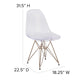 Ghost Chair with Gold Metal Base - Hospitality Seating - Accent and Side Chair