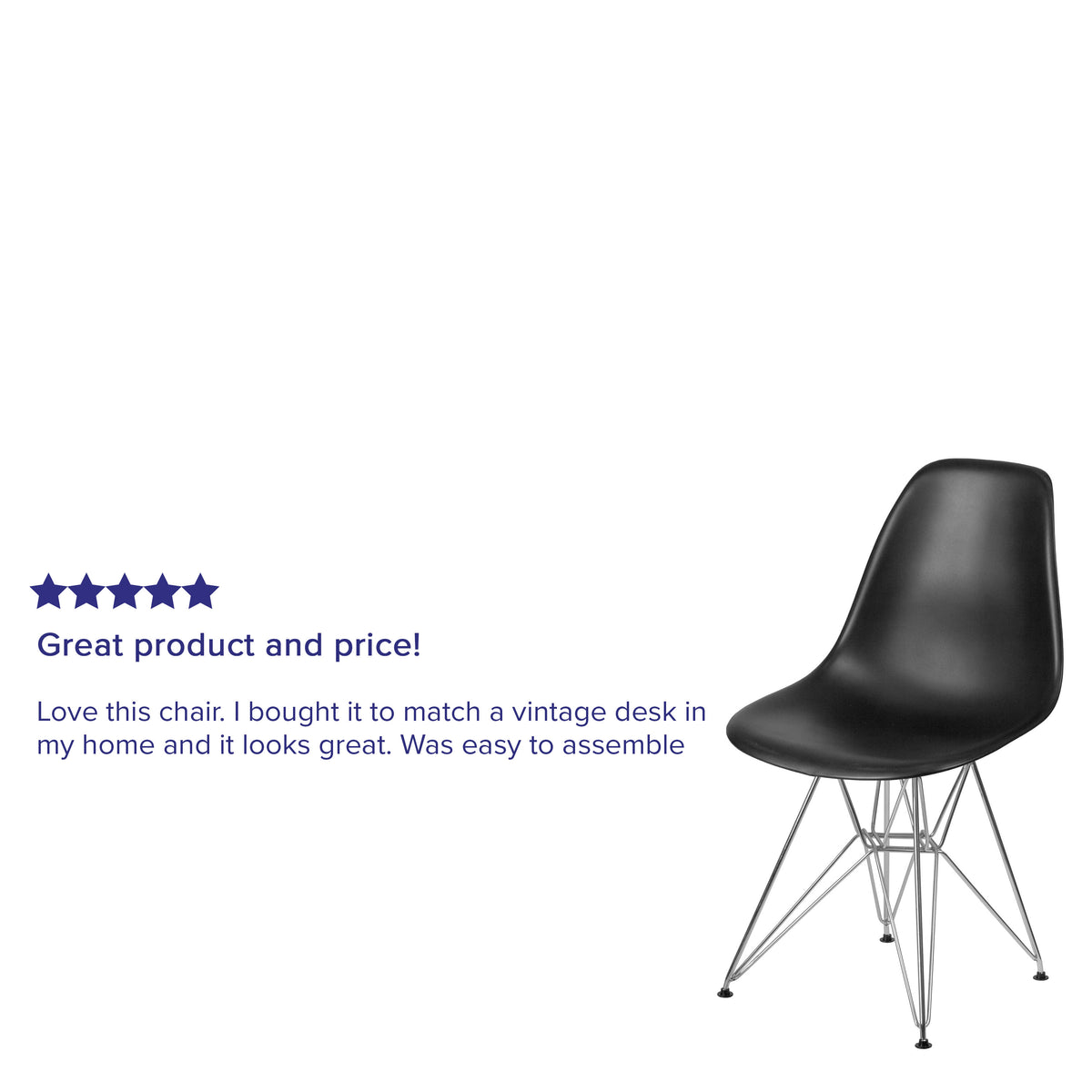 Black |#| Black Plastic Chair w/ Chrome Base - Hospitality Seating - Accent and Side Chair